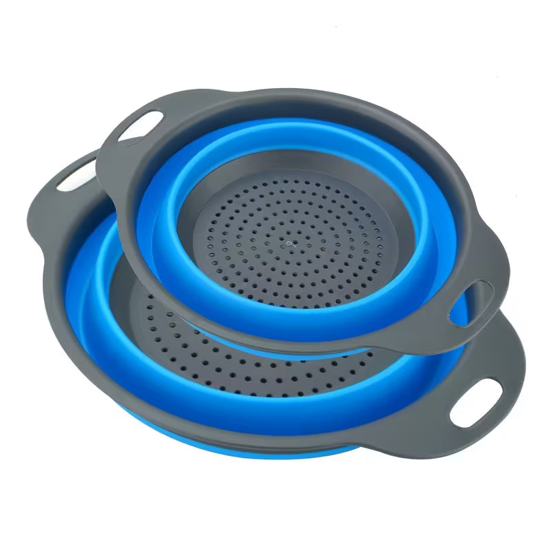 Collapsible Round Colander Set Large and Small Kitchen