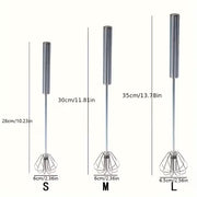 Multifunctional Stainless Steel Whisk Milk Frother Hand Push Blender for Eggs Cream Baking Kitchen Mixing Tool