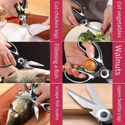 Heavy Duty Stainless Steel Kitchen Scissors Multi Purpose Poultry Shears for Cutting Meat Fish and Bones Kitchen Tool