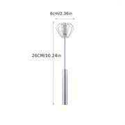 Multifunctional Stainless Steel Whisk Milk Frother Hand Push Blender for Eggs Cream Baking Kitchen Mixing Tool