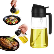 2 in 1 Oil Spray Bottle and Dispenser 470ml Olive Oil Sprayer for Cooking Air Fryer BBQ Baking and Salad Kitchen Tool