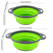 Collapsible Round Colander Set Large and Small Kitchen