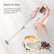 Electric Milk Frother Handheld Foam Maker for Coffee Cappuccino and Egg Whisking No Battery Kitchen Drink Frother