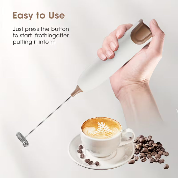 Electric Milk Frother Handheld Foam Maker for Coffee Cappuccino and Egg Whisking No Battery Kitchen Drink Frother