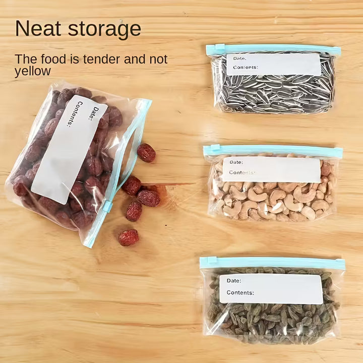 Reusable Food Storage Bags Leakproof Freezer Bags for Fruits Vegetables Meat and Grains Airtight Kitchen Storage Pack