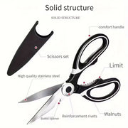 Heavy Duty Stainless Steel Kitchen Scissors Multi Purpose Poultry Shears for Cutting Meat Fish and Bones Kitchen Tool
