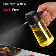 2 in 1 Oil Spray Bottle and Dispenser 470ml Olive Oil Sprayer for Cooking Air Fryer BBQ Baking and Salad Kitchen Tool