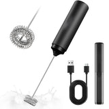 Rechargeable Milk Frother Handheld 2 in 1 Dual Spring Electric Whisk for Coffee Milk and Egg Frothing Kitchen Tool