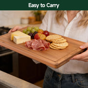 3 Piece Bamboo Cutting Board Set Crack Resistant Wood Boards for Meat Vegetables and Cheese Kitchen Use